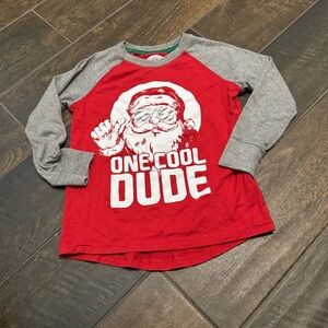 EUC Holiday Time Raglan Santa Graphic Tee